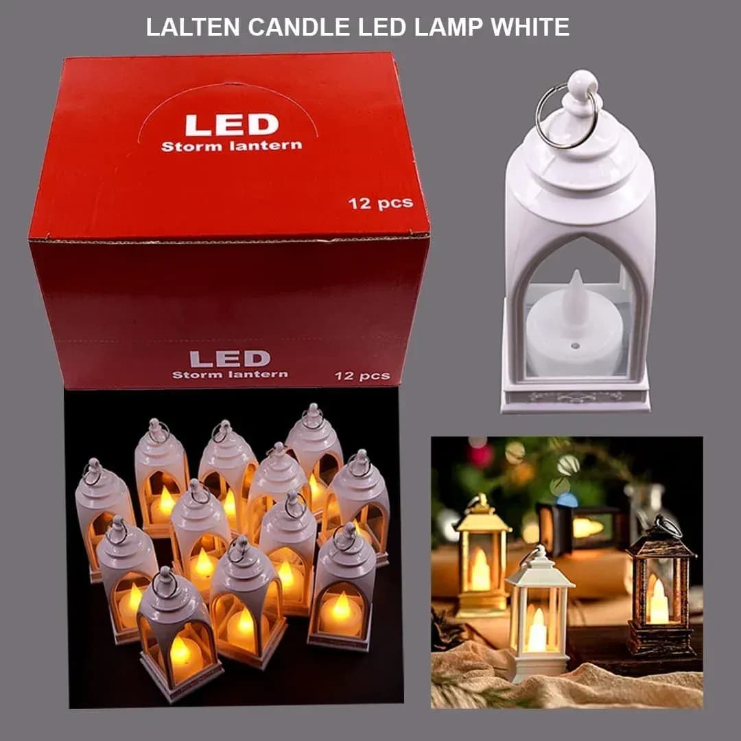 Lalten Candle LED Lamp White, Lantern, Pack of 2