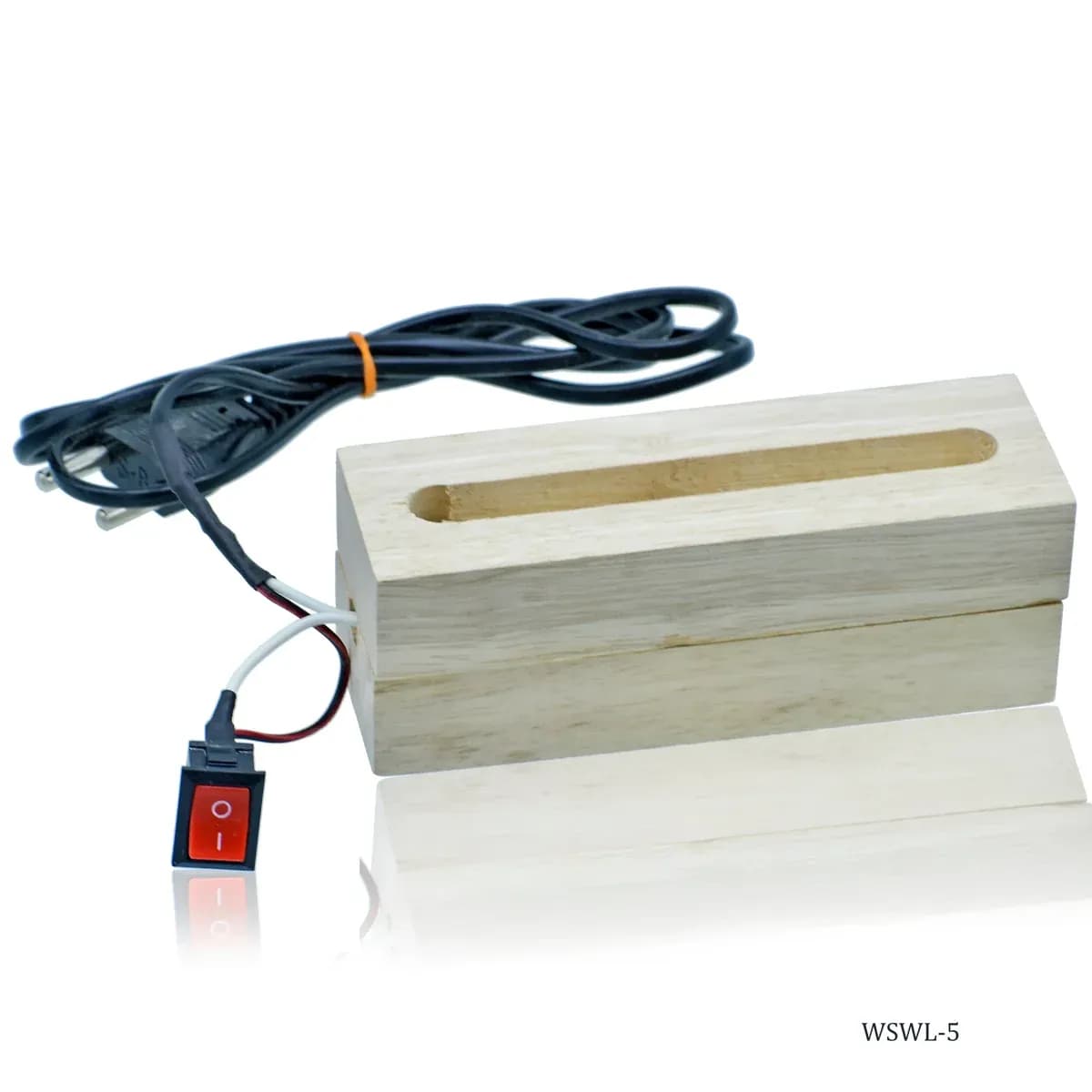 Compact Wooden Stand with LED Light - 5 Inch