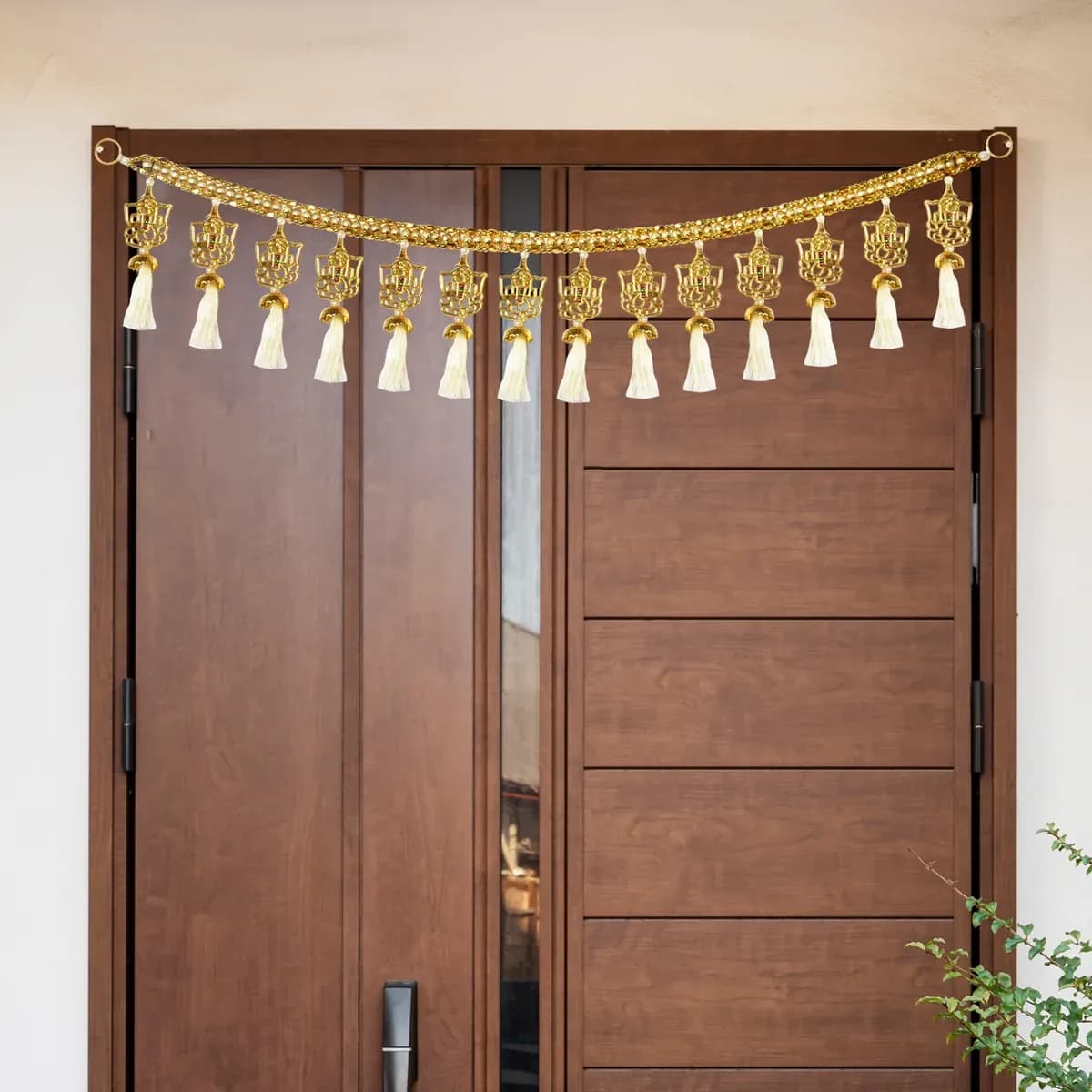 Golden Hanging Ganesha with Tassels Toran