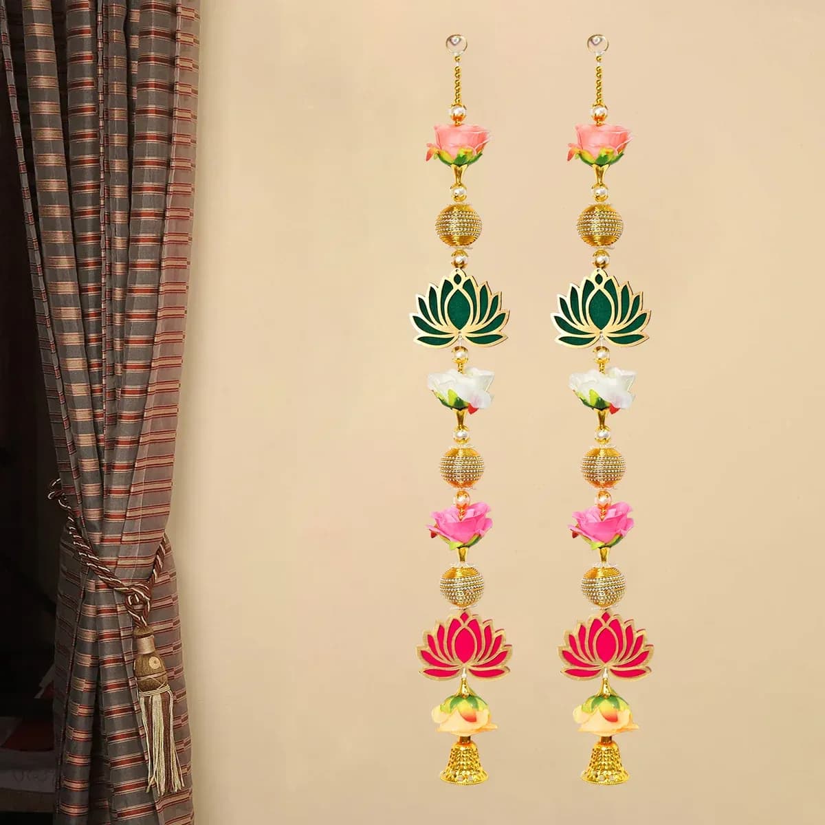Lotus with Artificial Flower Side Door Wall Hangings