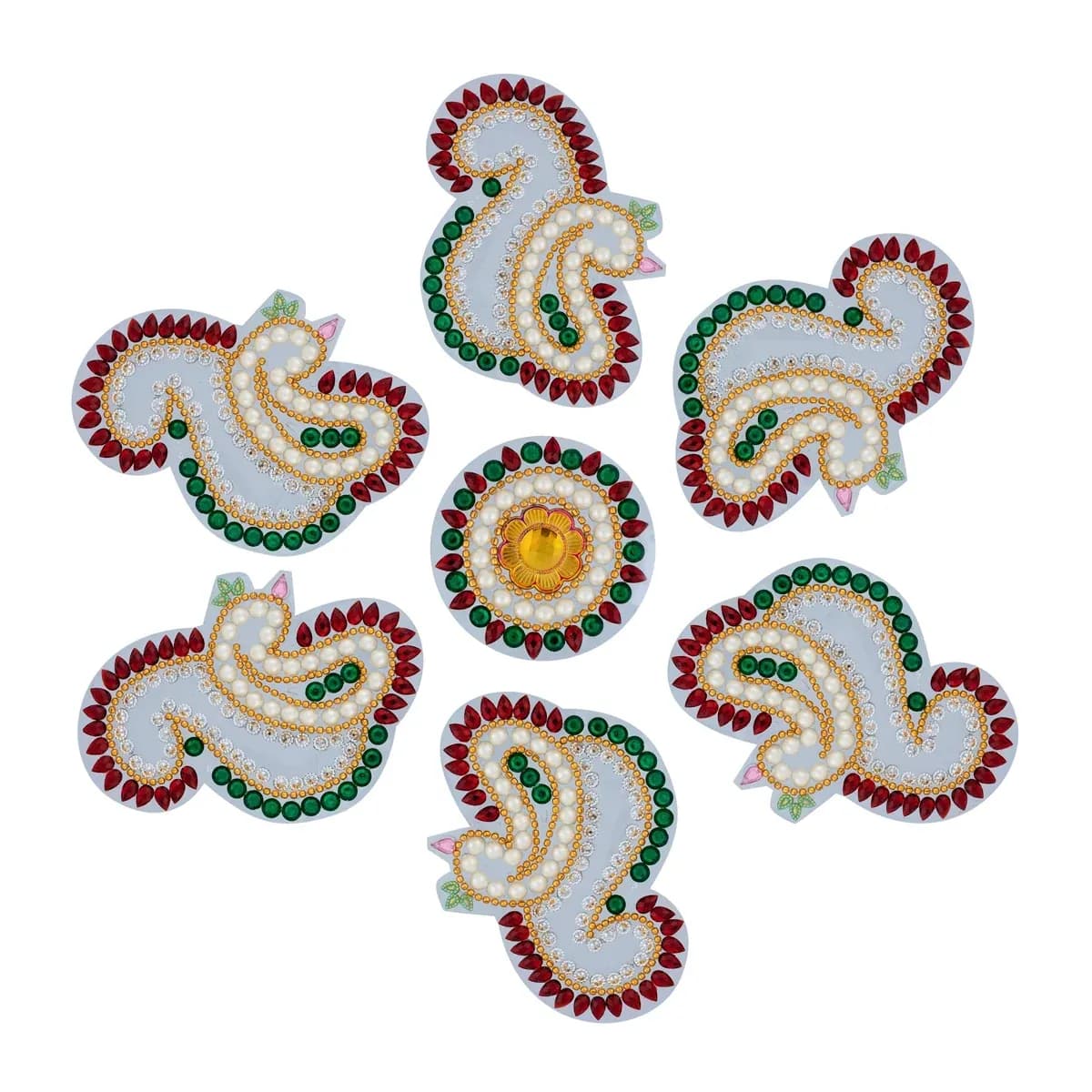 Acrylic Rangoli Design, Peacock Design Muggulu Rangoli Kolam