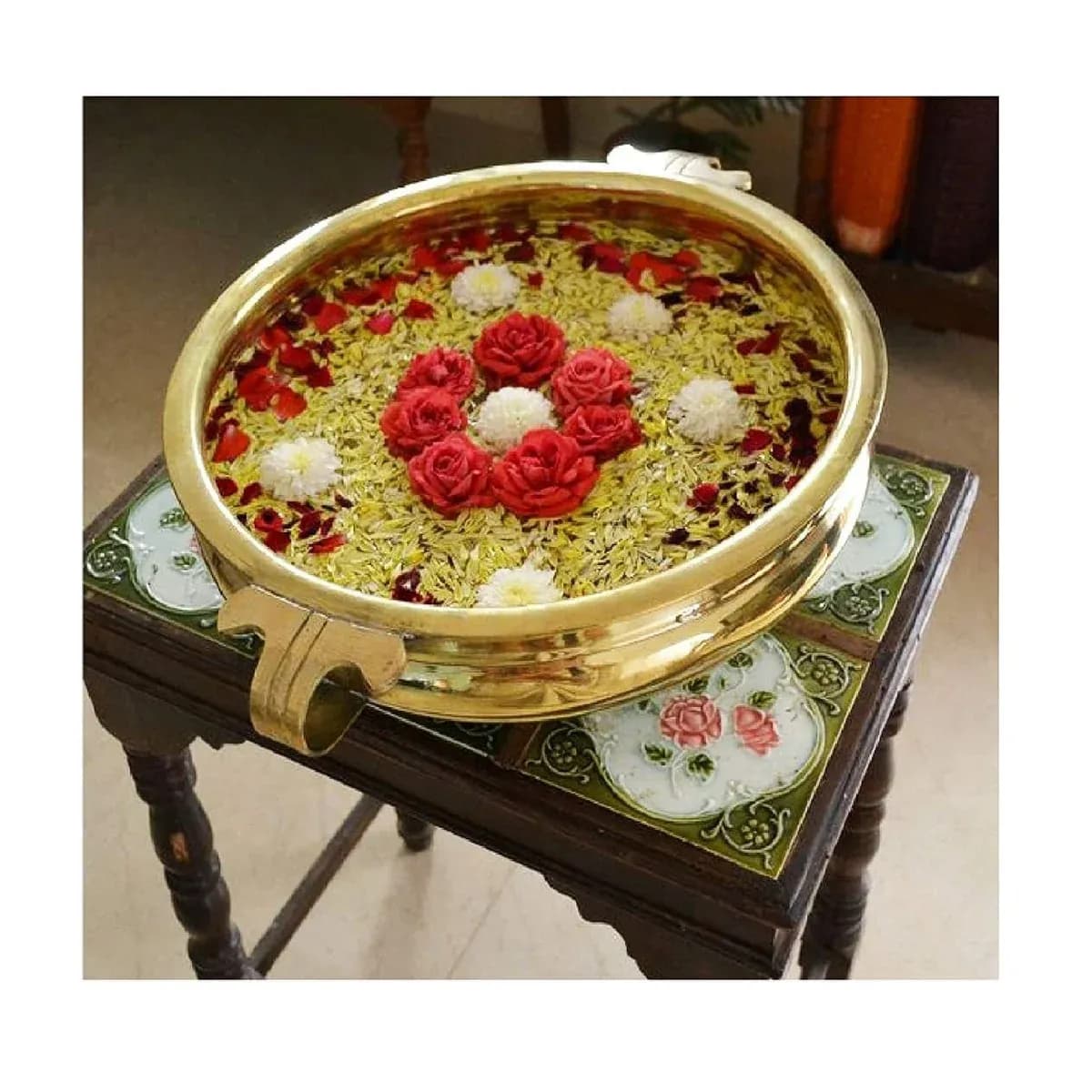 8 Inch Decorative Brass Designer Urli
