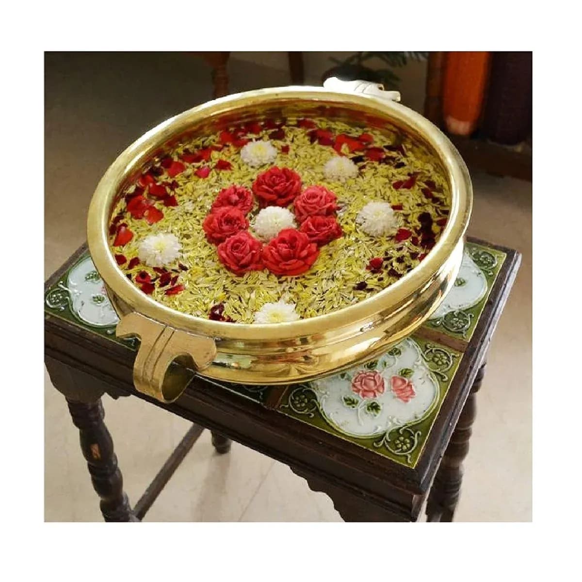 10 Inch Decorative Brass Designer Urli