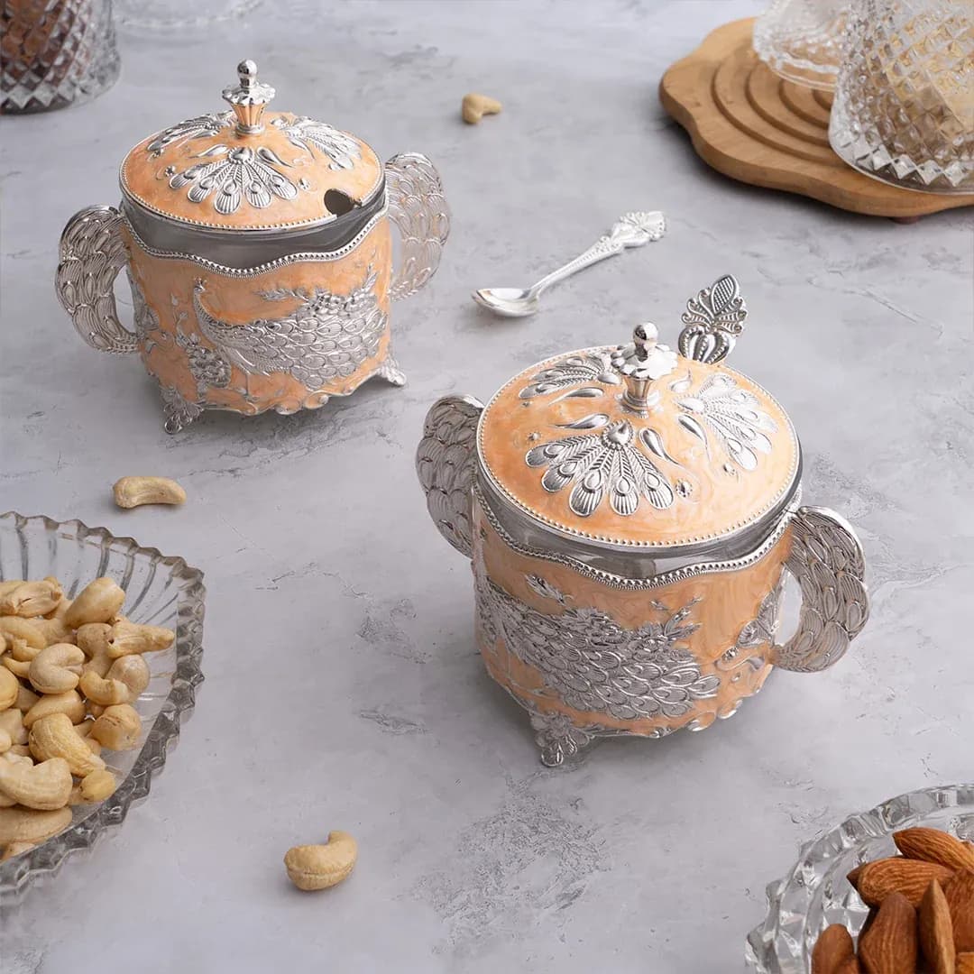 Mukhwas Peacock Box With Spoon for Serving (4.8 Inch)