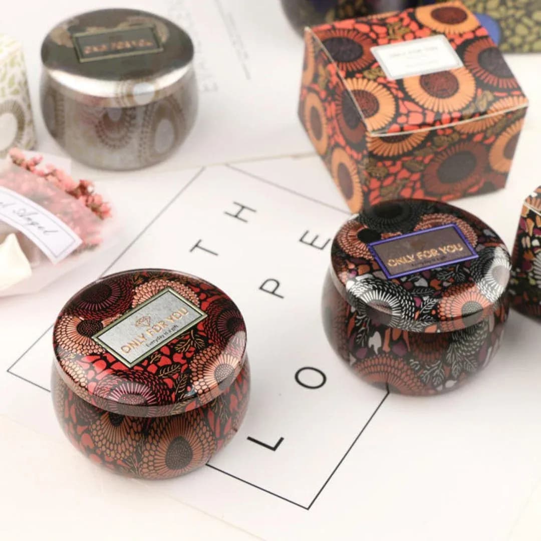 Mandala Metal Tin Box Design Round, 7x5cm