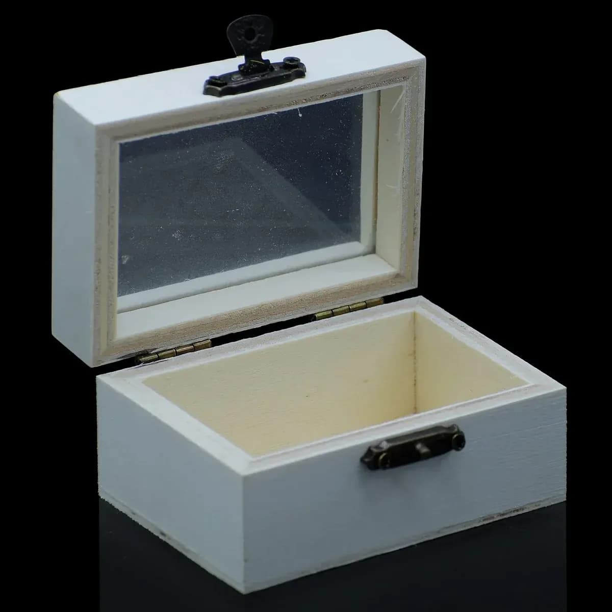 Wooden Empty Box Small Top Window, Rectangle