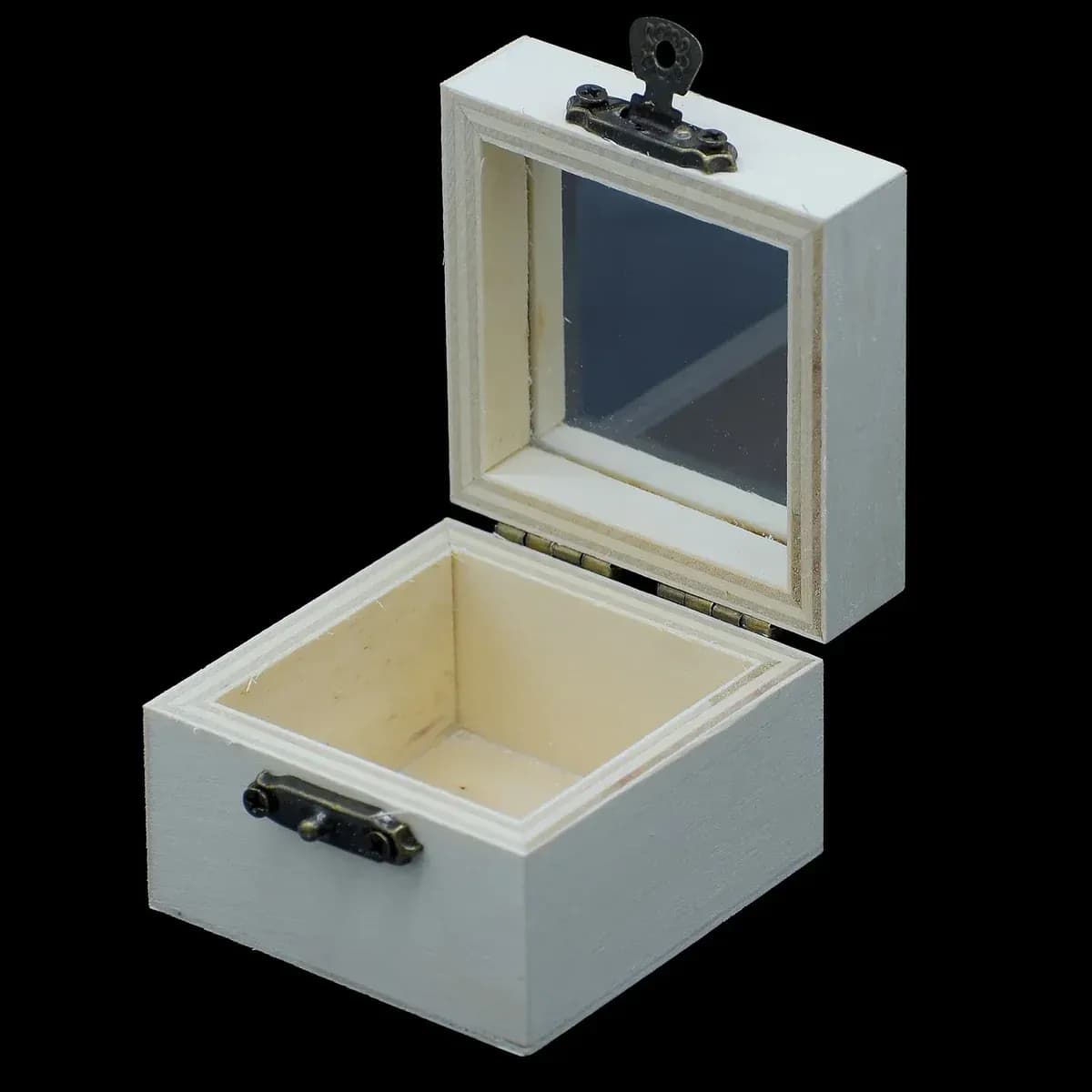 Wooden Empty Box Small Top Window, Square