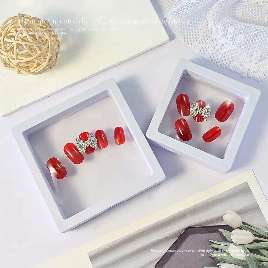 PE Film Jewellery Display Box, White, Pack of 2