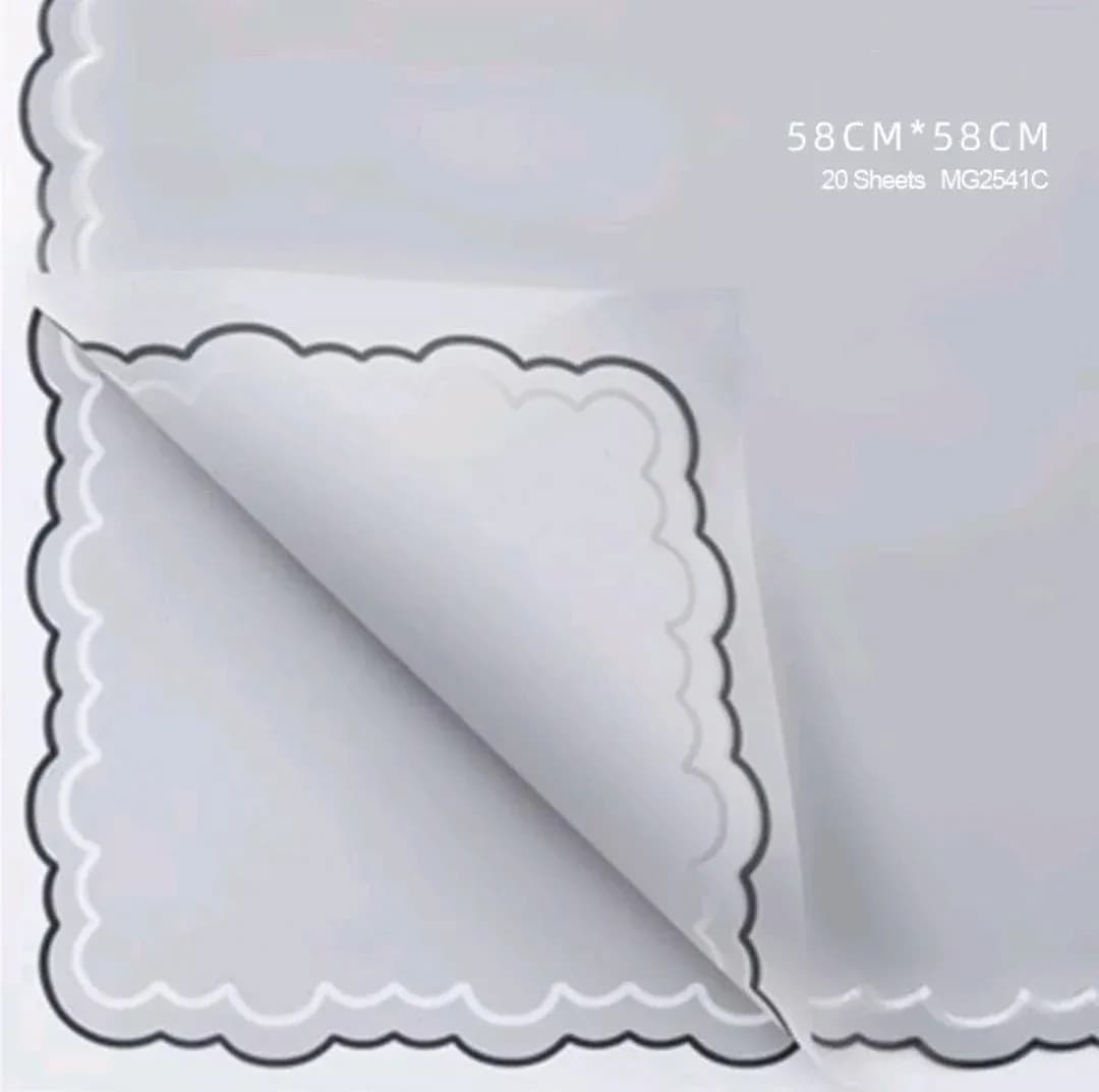 Grey Wrapping Paper Plastic, Pack of 20 Sheets