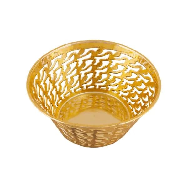 Storage Basket - 4 x 8.5 Inches, Gold Colour Fancy Basket