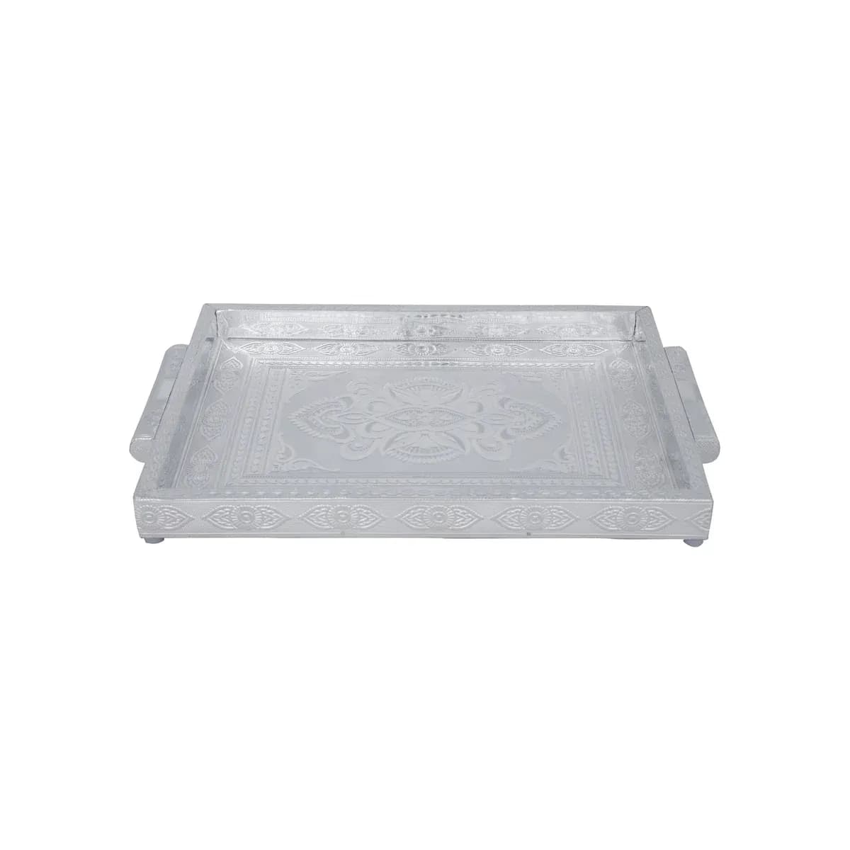 Decorative Tray - 1.5 x 14 x 10 Inches, Wooden Serving Tray