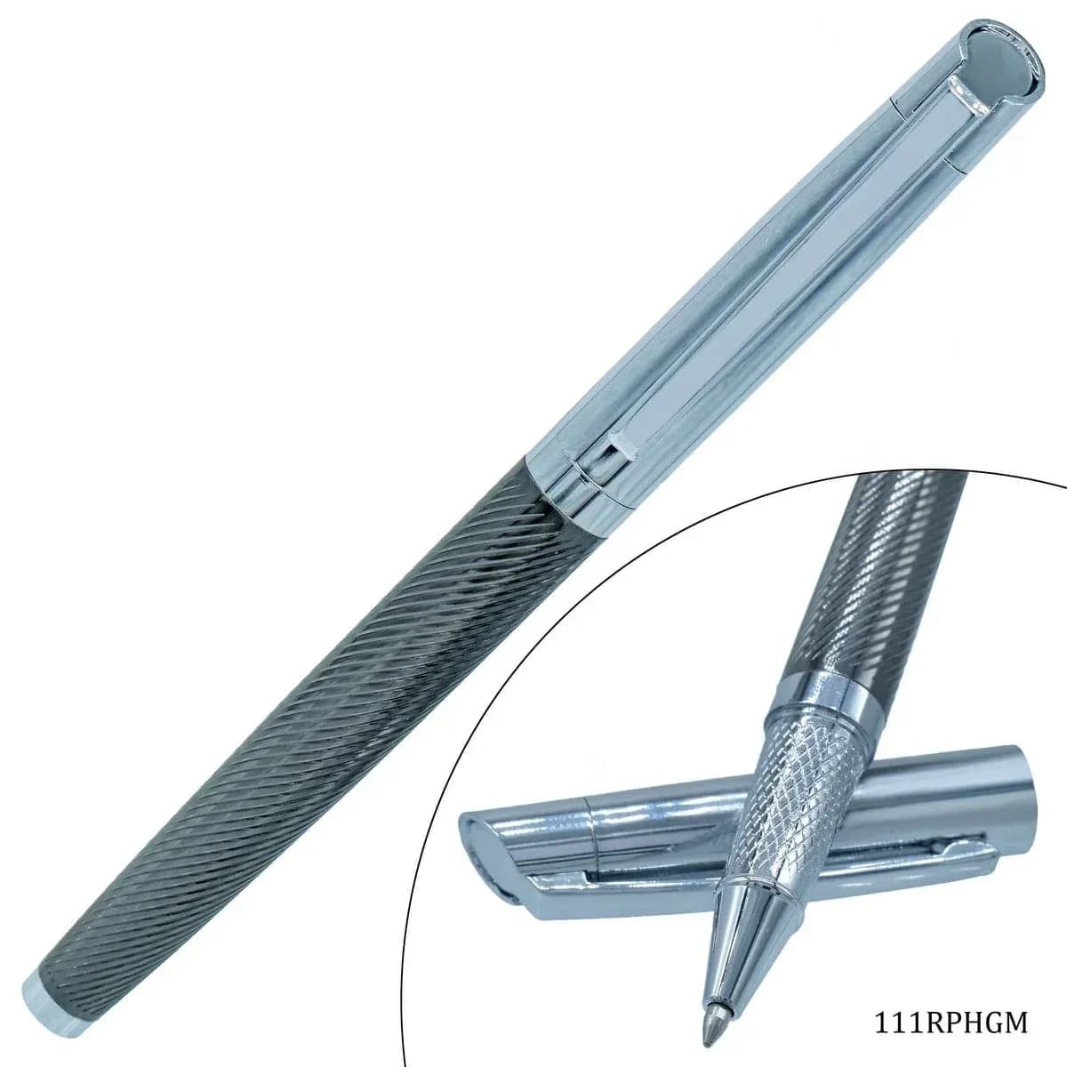 Roller Pen Half Gun Metal and Silver Clip