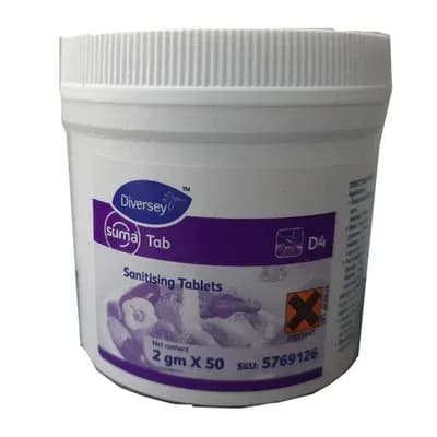 Diversey Suma Tab D4.1 Sanitising Tablets, 100 g