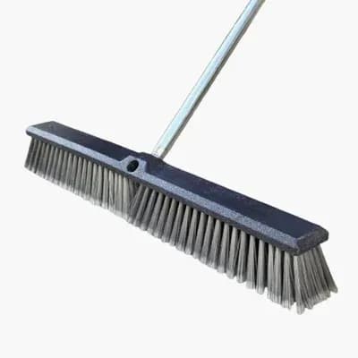 Outdoor Push Broom, 24 inch, Nylon Bristles, with 5 ft Handle
