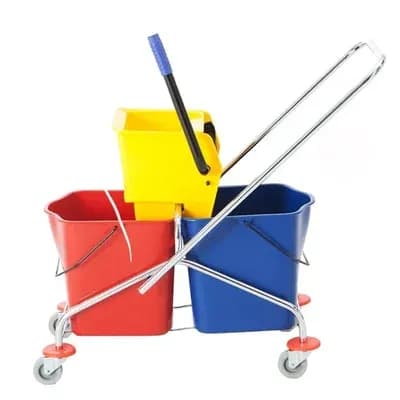 Surie Polex Double Bucket Mop Trolley with Side-Press Wringer, 50 L