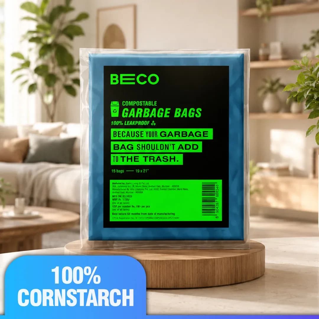 Beco Compostable Garbage Bags, Medium, Blue