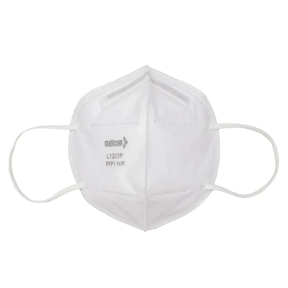 Mallcom L1203P FFP2 Flat-Fold Dust Mask, Ear Loop, No Valve (Pack of 10)