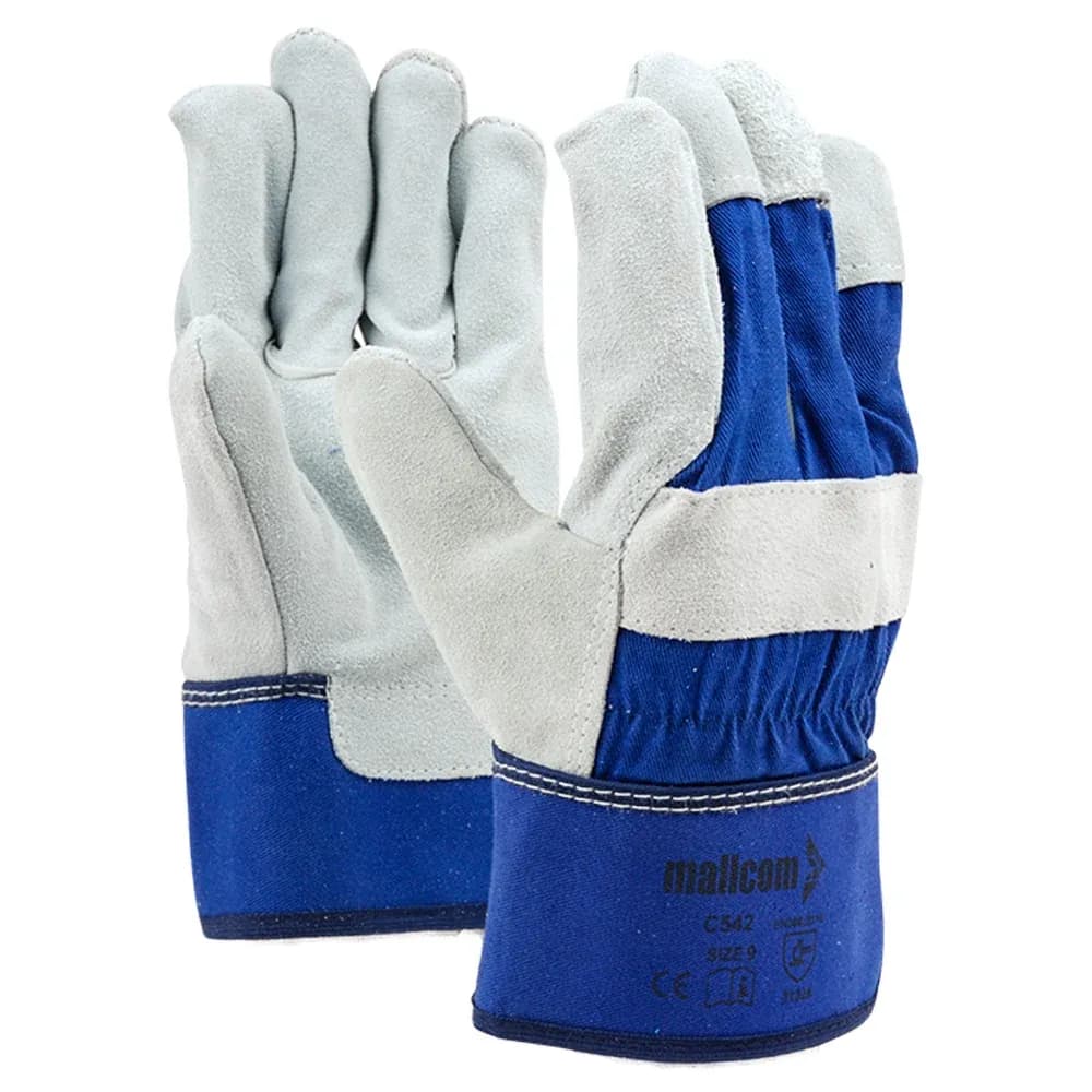 Mallcom C542 Split Leather Work Gloves, Knuckle Reinforced, Size M