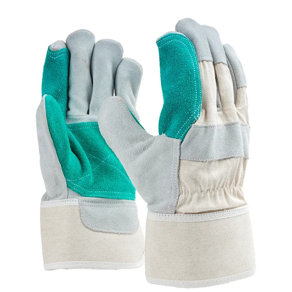 Mallcom C853 Heavy-Duty Split Leather Work Gloves, Rubberised Cuff, Size XL