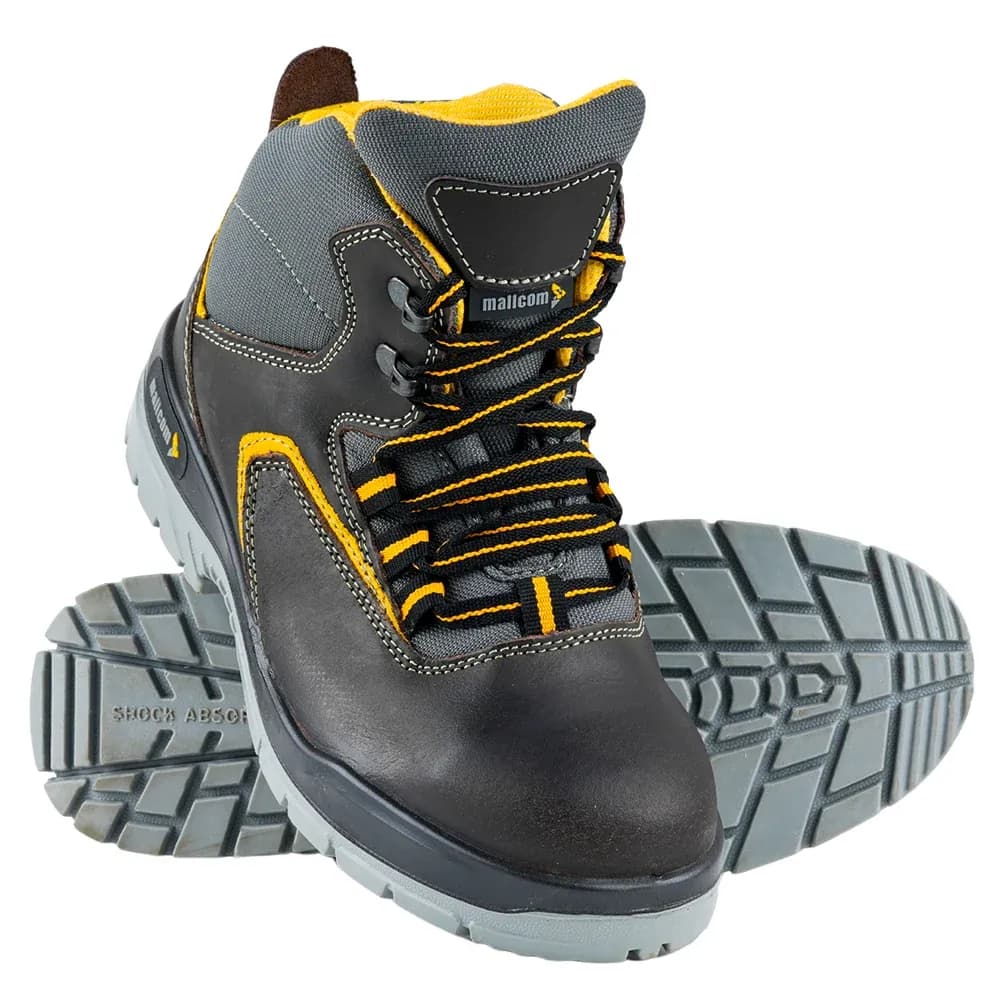 Mallcom Ontilla S1 Steel Toe Safety Boots, Brown Nubuck Leather, UK 5