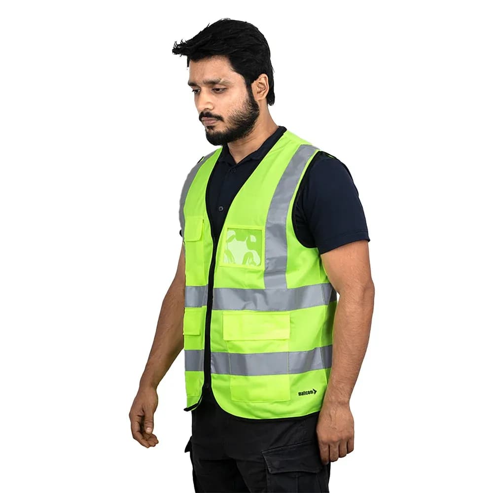 Mallcom Proclo 71 Hi-Vis Safety Vest with Front Zip, Green, Size XXL