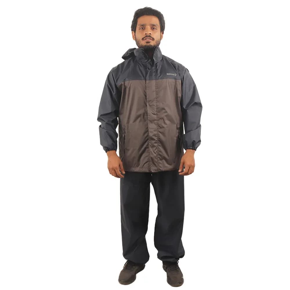 Mallcom Arcus Two-Piece Rain Suit with Detachable Hood, Grey-Blue, Size XL