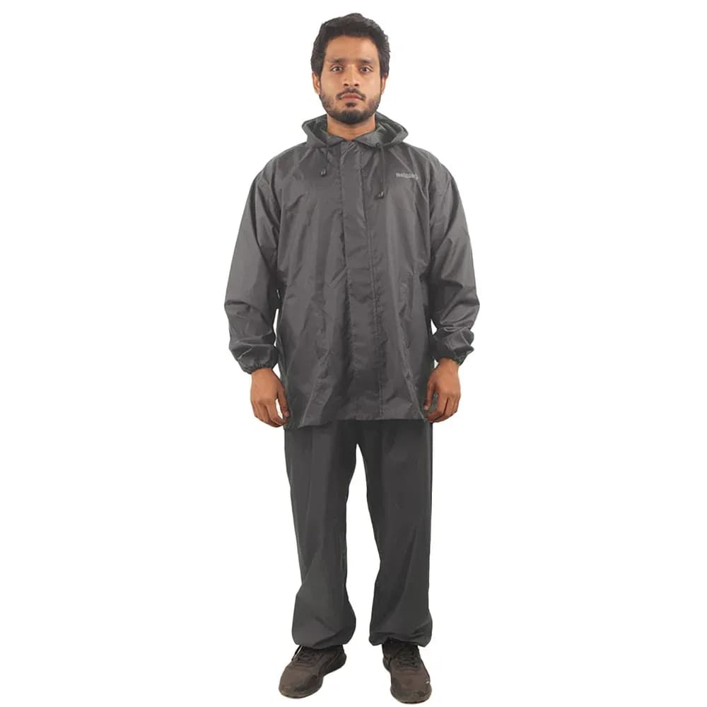 Mallcom Nimbus Two-Piece Rain Suit, Elasticated Trousers, Grey, Size XL