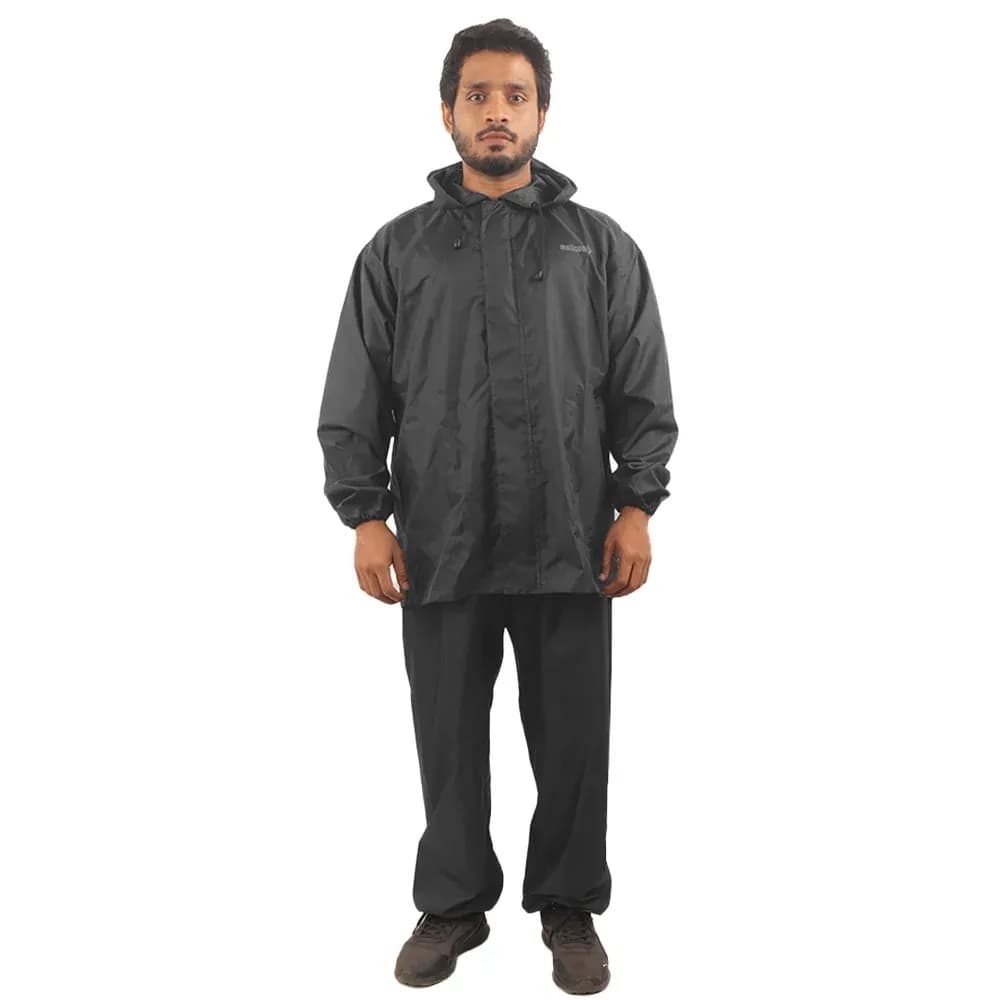 Mallcom Nimbus Two-Piece Rain Suit, Elasticated Trousers, Black, Size XL