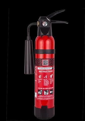 Ceasefire CO2 Fire Extinguisher, 2 kg, Aluminium Body, Squeeze Grip