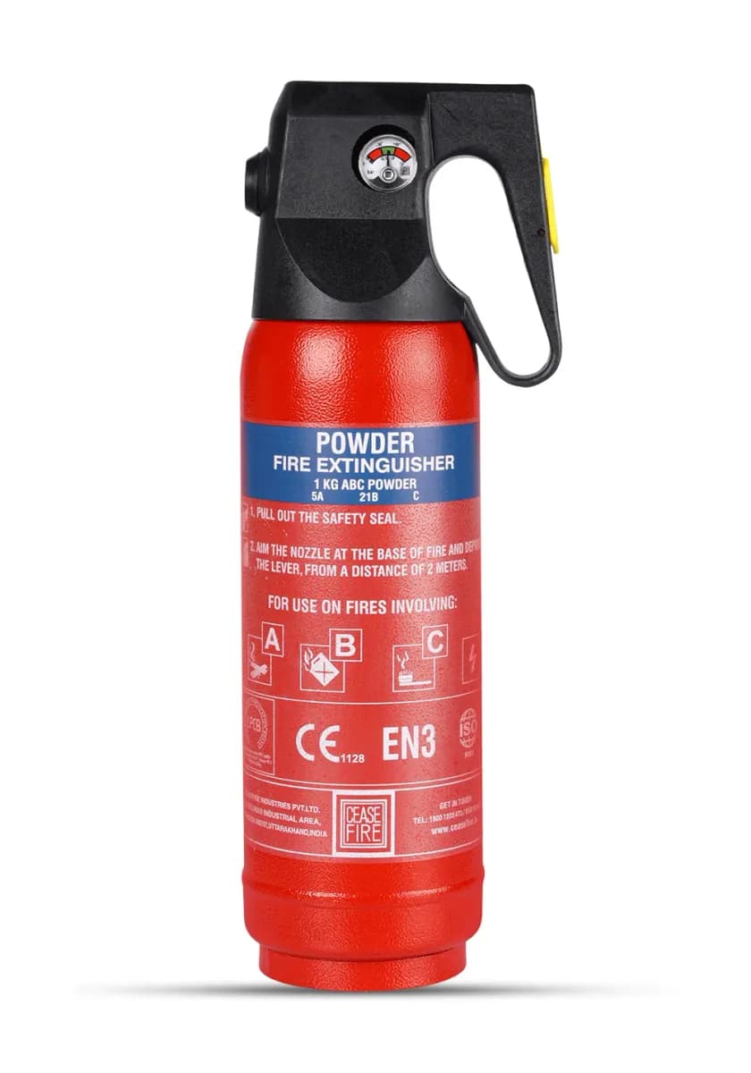 Ceasefire ABC Dry Powder (MAP 90) Fire Extinguisher, 1 kg, Red