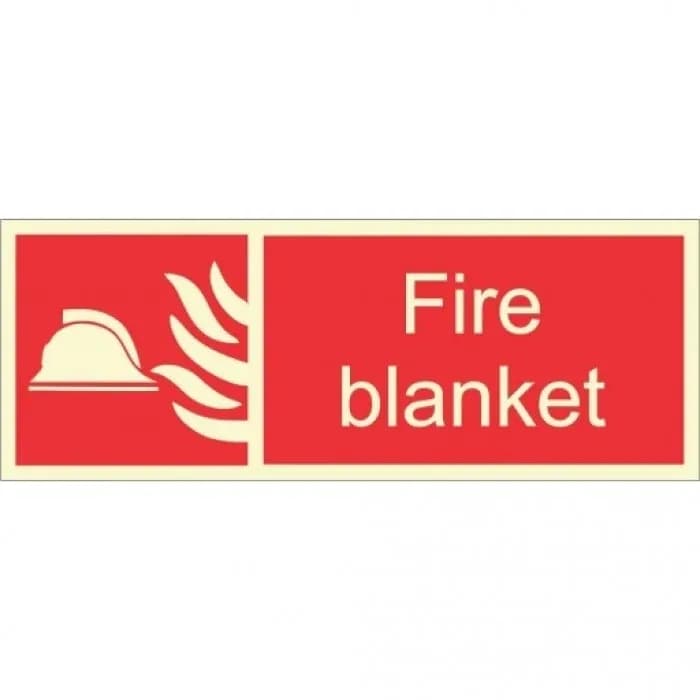 Itek "Fire Blanket" Sign, Photoluminescent, 400 x 150 mm (Pack of 5)