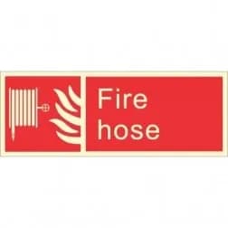 Itek "Fire Hose" Sign, Photoluminescent, 400 x 150 mm (Pack of 5)