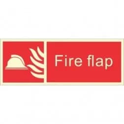 Itek "Fire Flap" Sign, Photoluminescent, 400 x 150 mm (Pack of 5)