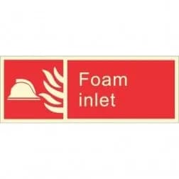 Itek "Foam Inlet" Sign, Photoluminescent, 400 x 150 mm (Pack of 5)