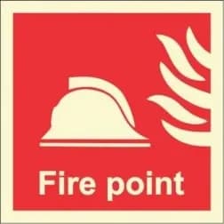 Itek "Fire Point" Sign, Photoluminescent, 150 x 150 mm (Pack of 5)