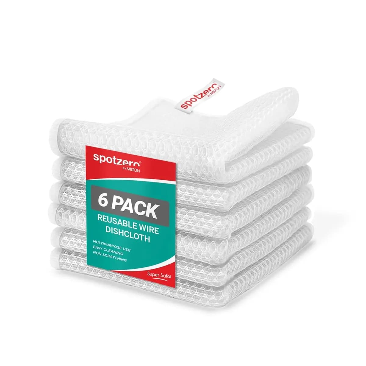 Spotzero by Milton Non-Scratch Steel Wire Dish Cloth, Set of 6