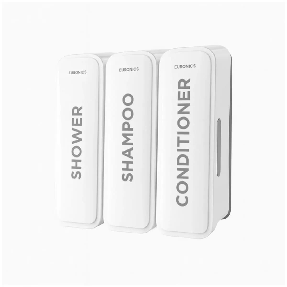 Euronics EA53 Triple Wall-Mounted Shower Dispenser, 3 x 300 ml, ABS, White