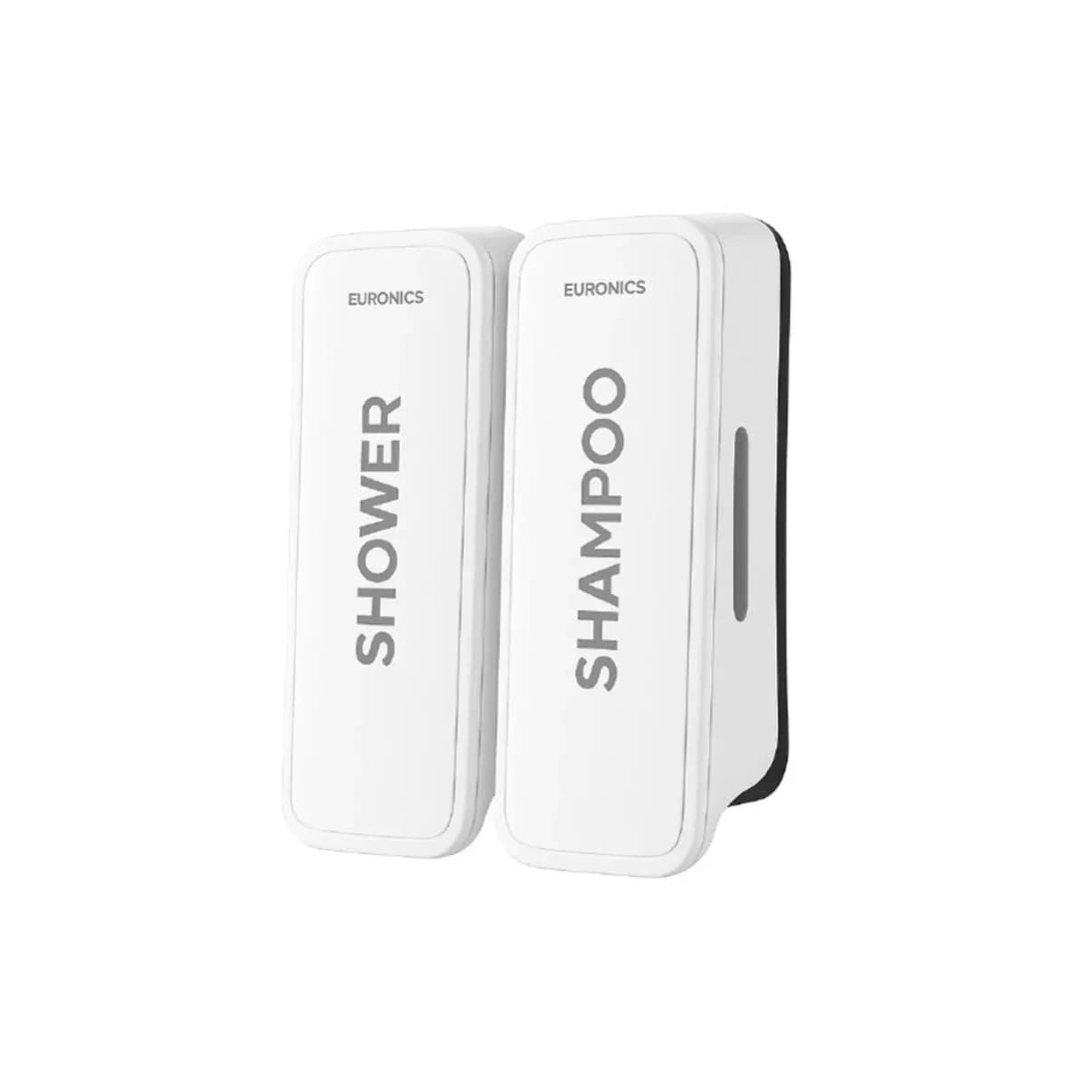 Euronics EA52 Twin Wall-Mounted Shower Dispenser, 2 x 300 ml, ABS, White