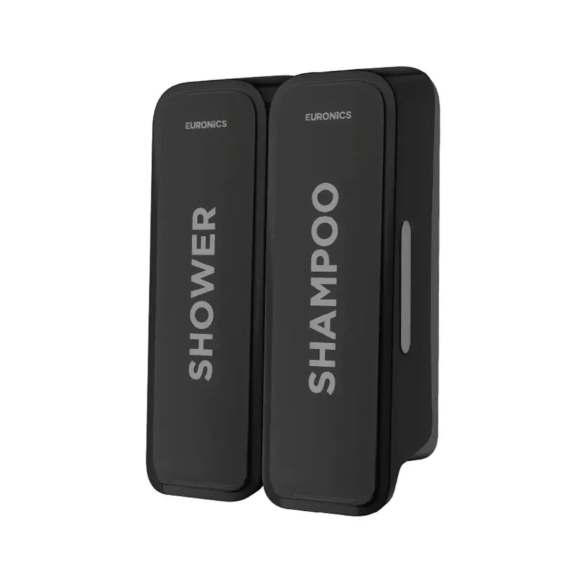 Euronics EA52 Twin Wall-Mounted Shower Dispenser, 2 x 300 ml, ABS, Black
