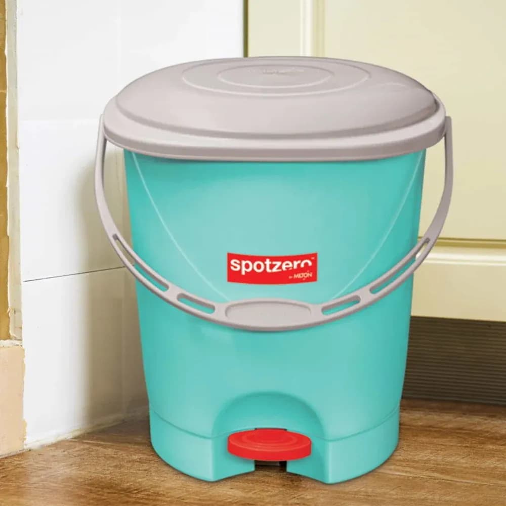 Spotzero by Milton Clean Up Pedal Dustbin with Lid, Aqua Green