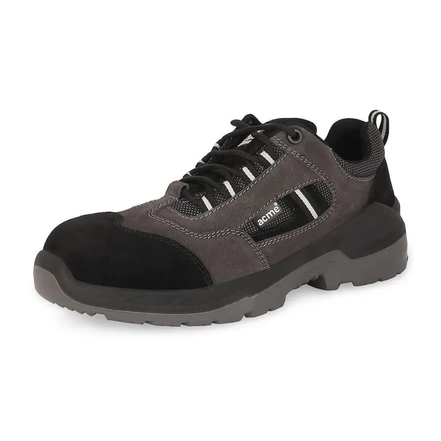 Acme Universal Bolt V1 S1 Composite Toe Safety Shoes, Low Ankle, Grey Suede Leather, Double Density PU Sole, UK 11 (EU 46)
