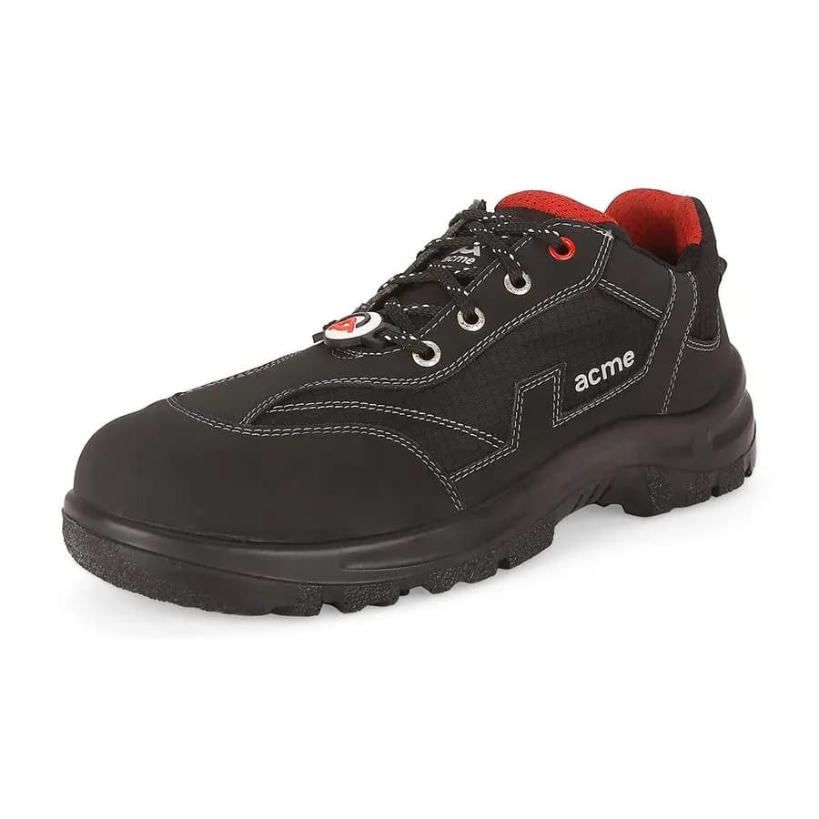 Acme Universal Glide V1 S1 Safety Shoes, Low Ankle, Black Nubuck, PU Sole, UK 12 (EU 46)